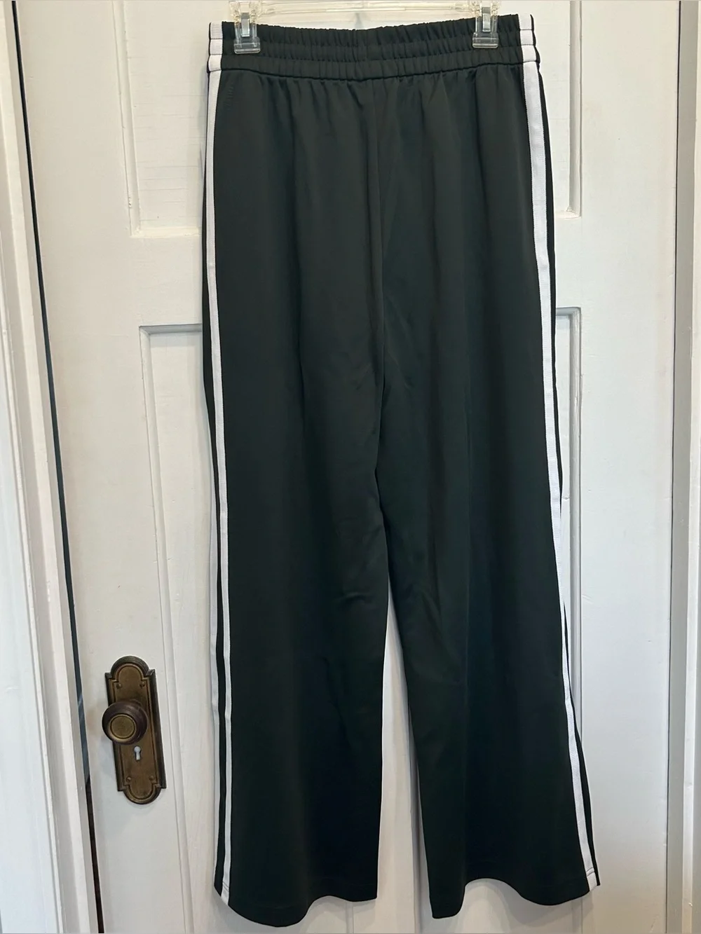 Athleta Tempo Wide-Leg Track Pants-Elm/White